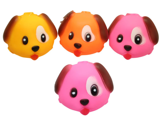Pet Dog Toy Squeaky Dog Head Ball 8 cm Assorted Colours 5364 (Parcel Rate)