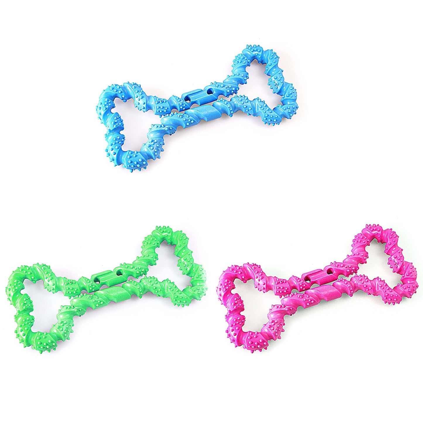 Pet Dog Toy Silicone Bone 18 cm Assorted Colours 2935 (Parcel Rate)