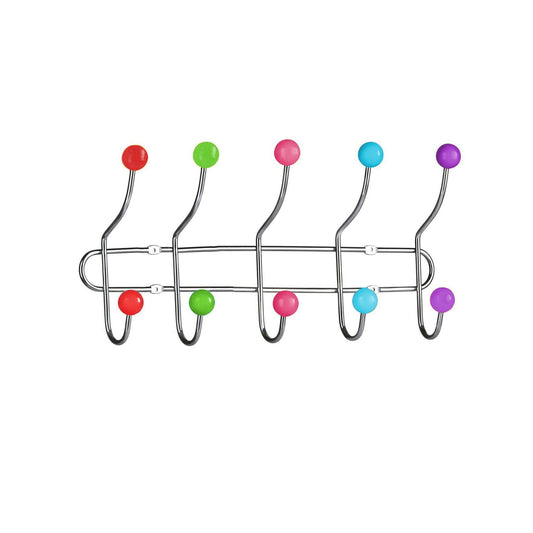 Chrome Clothes 10 Hook Rack Storage Rack 40cm 0882 (Parcel Rate)