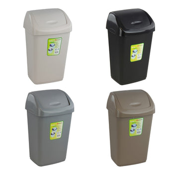 Swing Bin Kitchen Bathroom 9 Litre Plastic Assorted Colours 7563 (Parcel Rate)