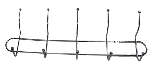 Metal Chrome 5 Hook Coat Hanger 40 x 13 x 5cm 0717 (Parcel Rate)