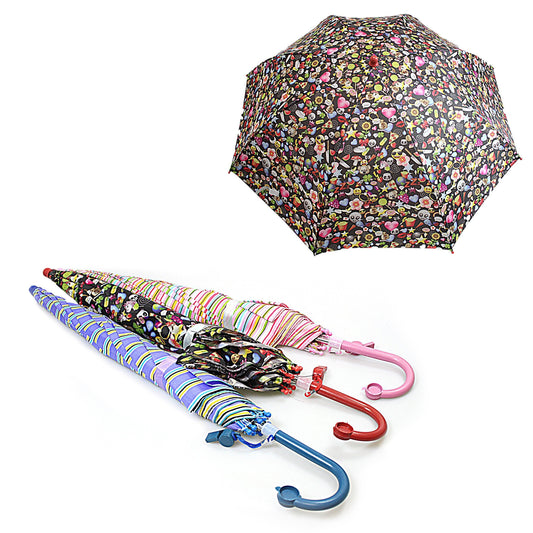 Kids Printed Waterproof Umbrella In Assorted Designs 1124 A  (Parcel Rate)