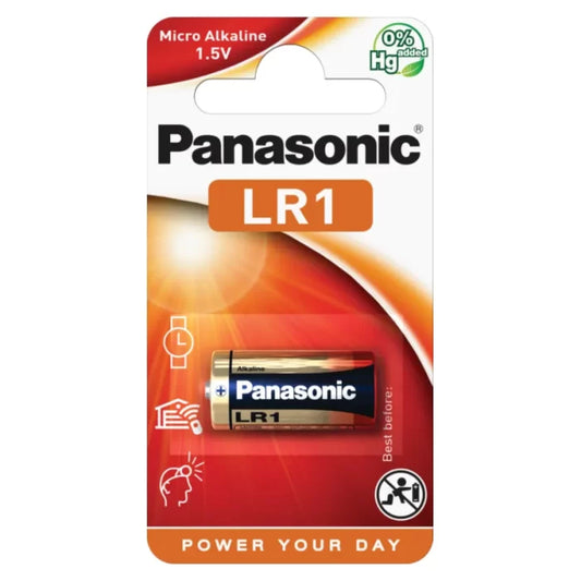 Panasonic LR1 Battery N' LR1 Alkaline 1.5V Battery PANALR1 A (Large Letter Rate)