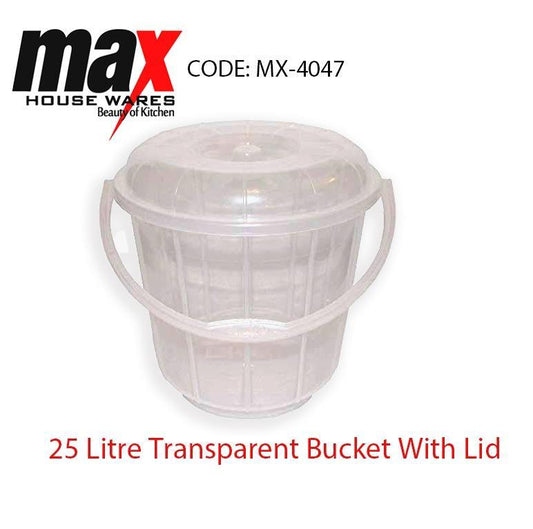 25 Litre Transparent Bucket with Lid MX4047 (Big Parcel Rate)