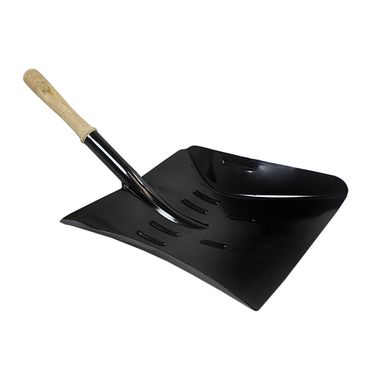 Black Metal Shovel Outdoor Hand Dustpan Wooden Handle SK4008 (Parcel Rate)
