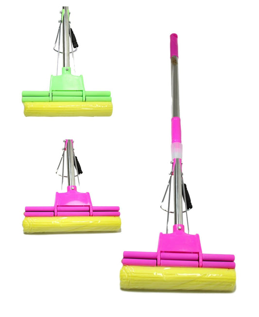 Extendable  Yellow Cleaning Squeeze  Sponge Mop Assorted Colours 0721 A (Big Parcel Rate)