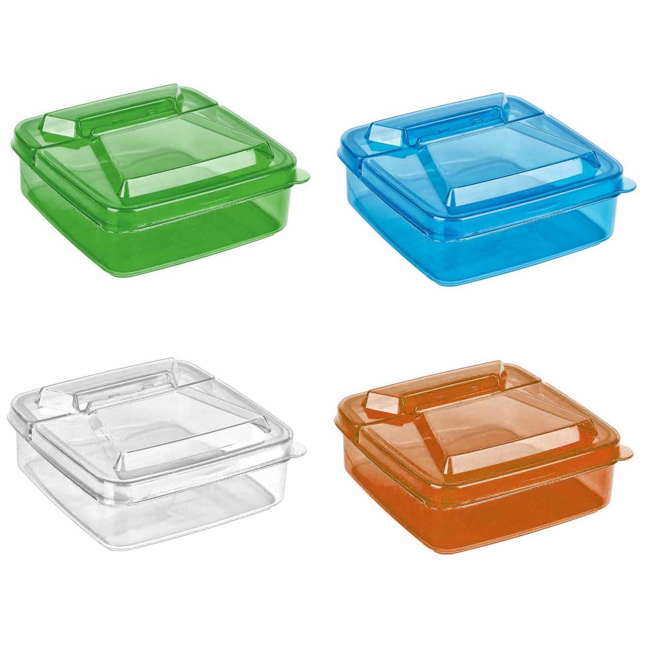 Plastic Mini Food Storage Container 250ml Assorted Colours BG388 (Parcel Rate)