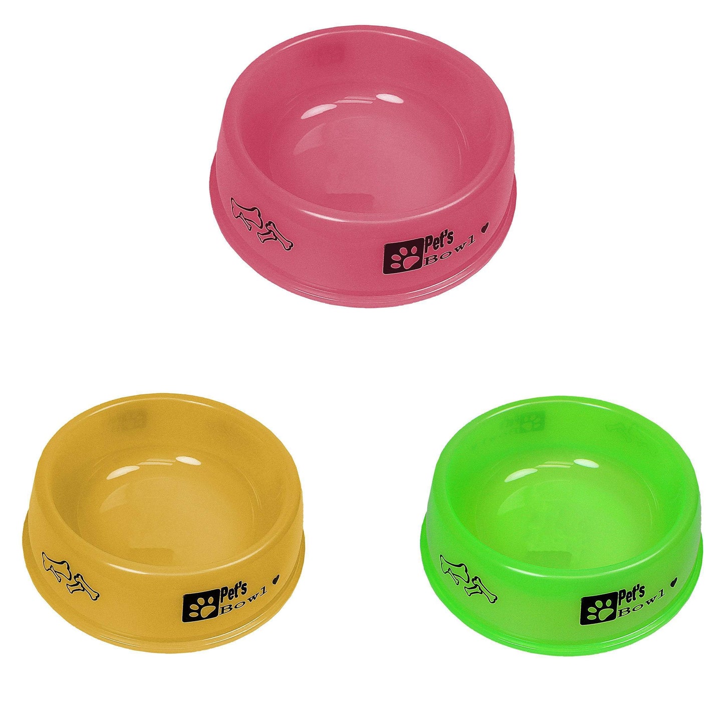 Plastic Indoor Outdoor Cat Dog Food Bowls Assorted Colours Medium Size 4202 (Parcel Rate)