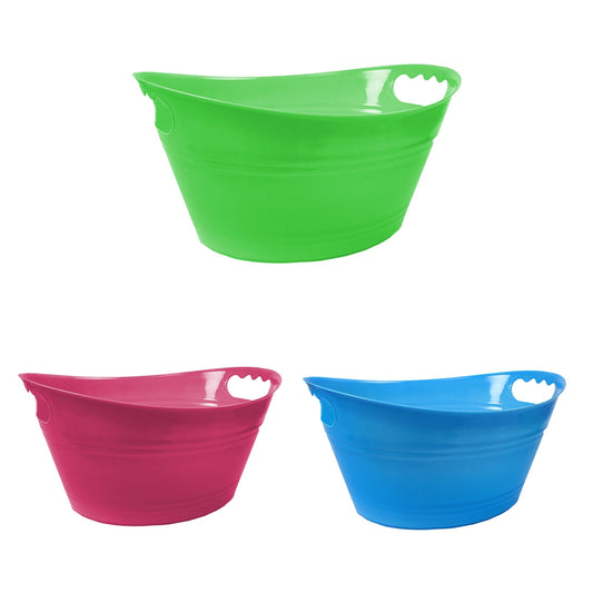 Plastic Storage Basket with Handles 30 x 23 x 14 cm Assorted Colours 4829 (Parcel Rate)