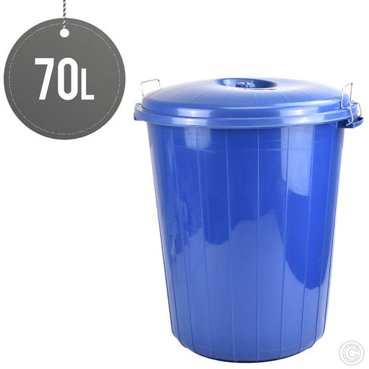 Plastic Dustbin Round Blue 70L ST5118 RB70  (Big Parcel Rate)