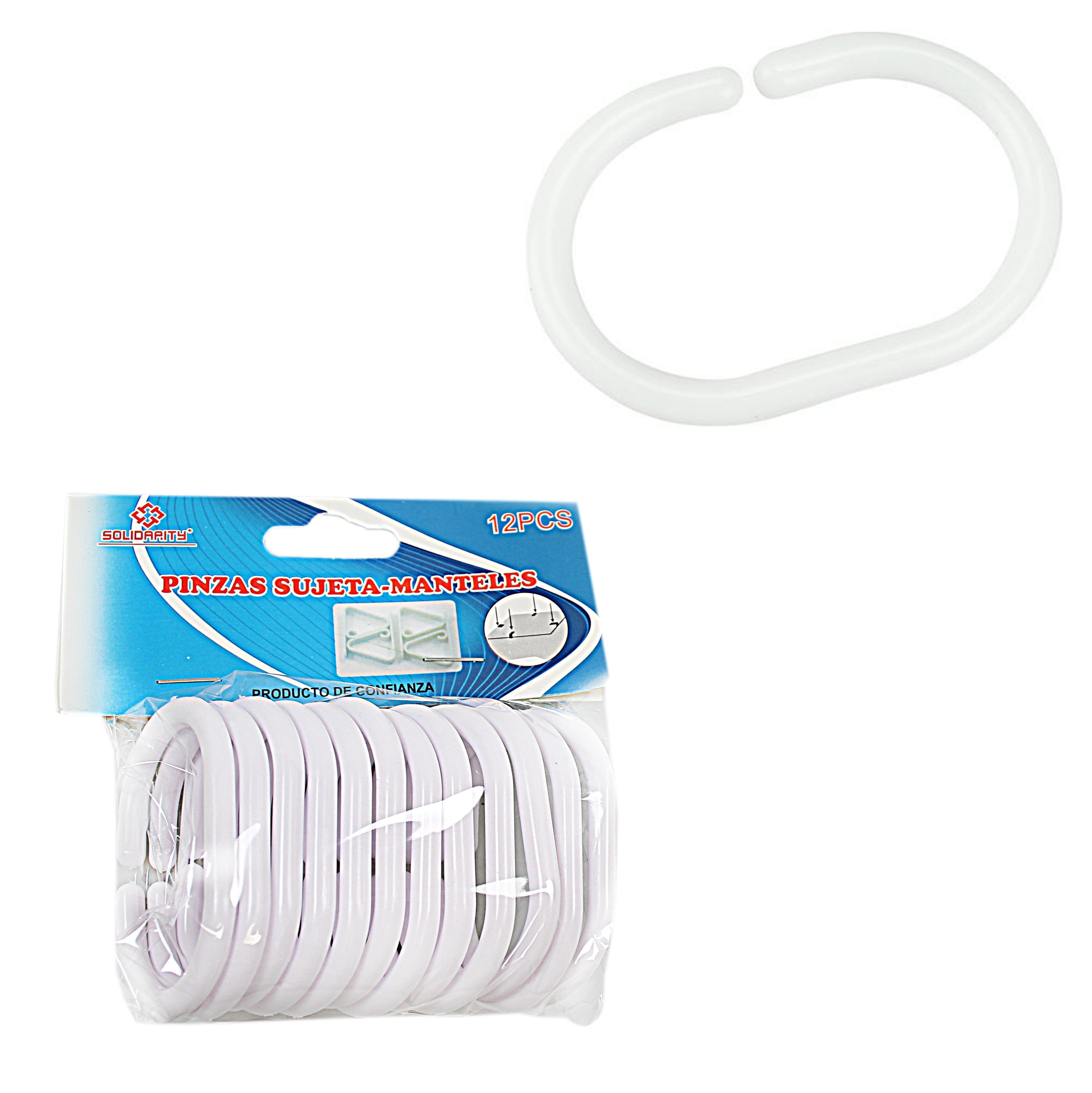 Plastic Shower Curtain Rings White Pack of 12 2820 A (Large Letter Rat