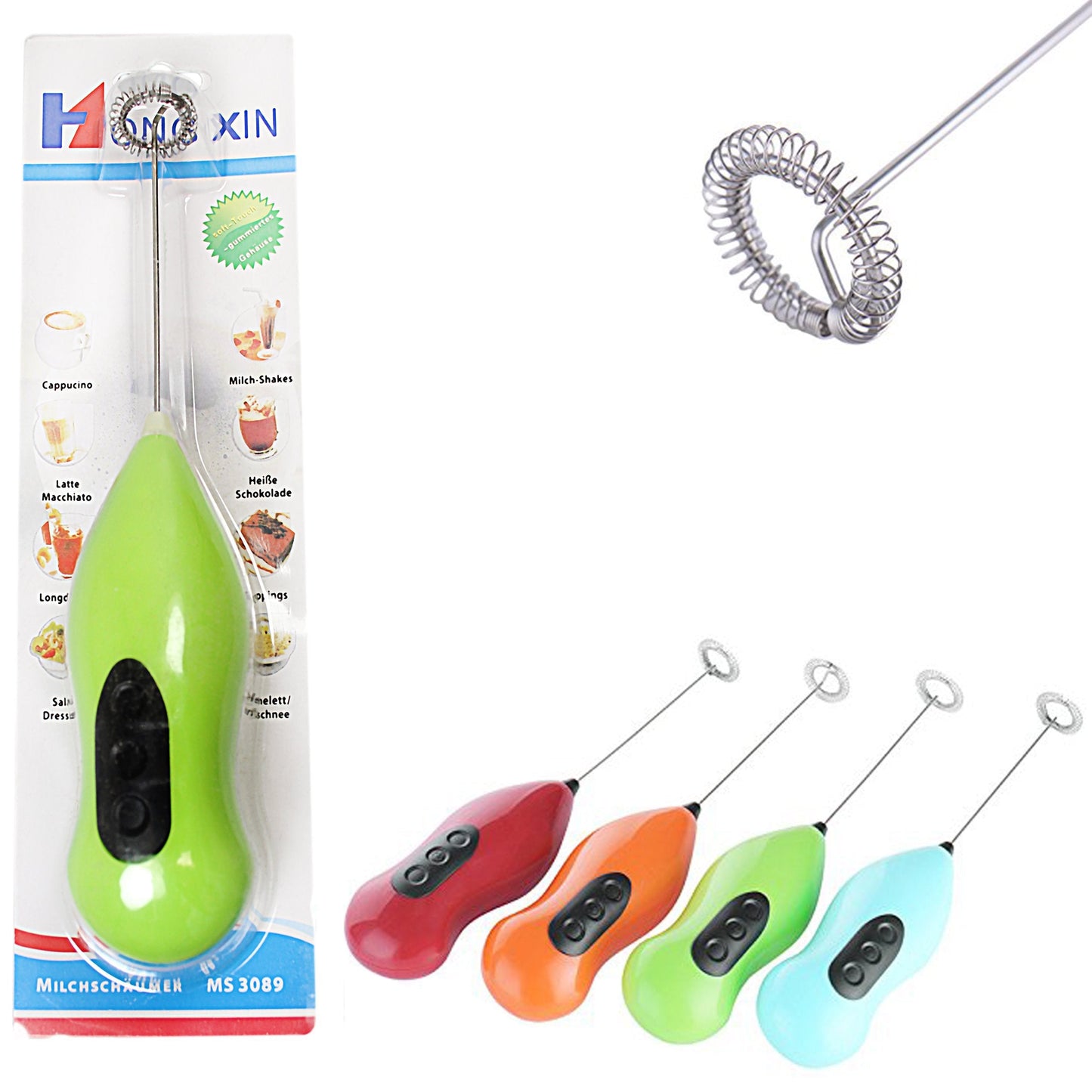 Hand Stirrer Coffee Milk Frother Stirrer Battery Operated 22 cm Assorted Colours 0129 A  (Parcel Rate)