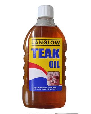 Langlow Teak Oil Water Repellent Replaces Natural Restores Highlight 500ml 1603200  A (Parcel Rate)