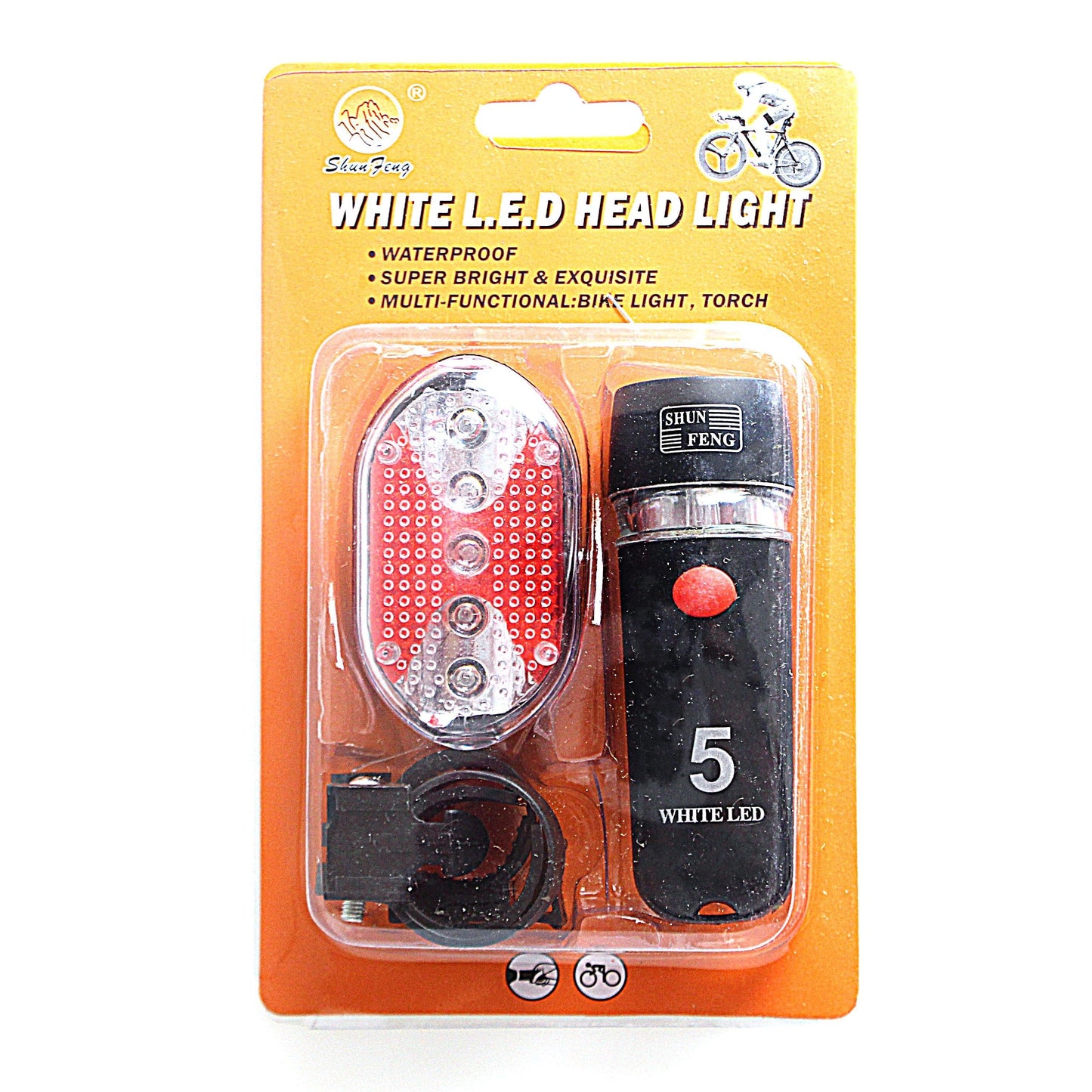 Bicycle Bike LED Head Light Pack of 4 0527 (Parcel Rate)