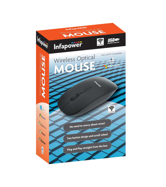 Infapower Wireless Optical Mouse Two Button Design Scroll Wheel X205 (Parcel Rate)