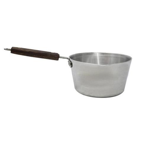 Milk Pan Nr 3 Heavy Duty Aluminium Milk Cooking Sauce Pan Pot Wooden Handle MK3 A   (Parcel Rate)