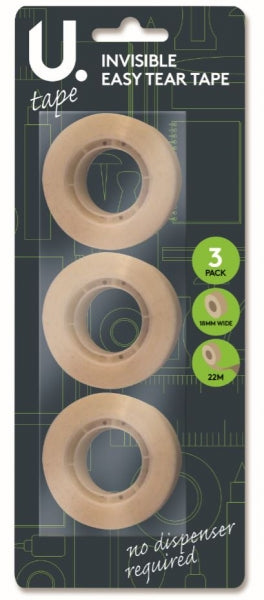 Invisible Easy-Tear Tape 18mm x 20m 3pk P2354 (Large Letter)