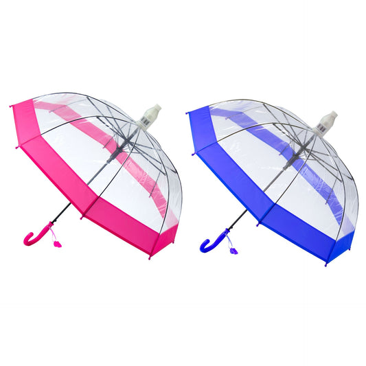 Durane Clear Kids Umbrella with Cover 48.5 cm Assorted Colours 10762 (Parcel Rate)
